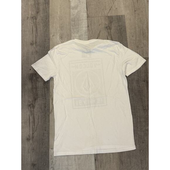 Volcom Shirt Mens Medium White Graphic Tee Stone 1991 Palm Tree Skate Surf Logo - Picture 6 of 7